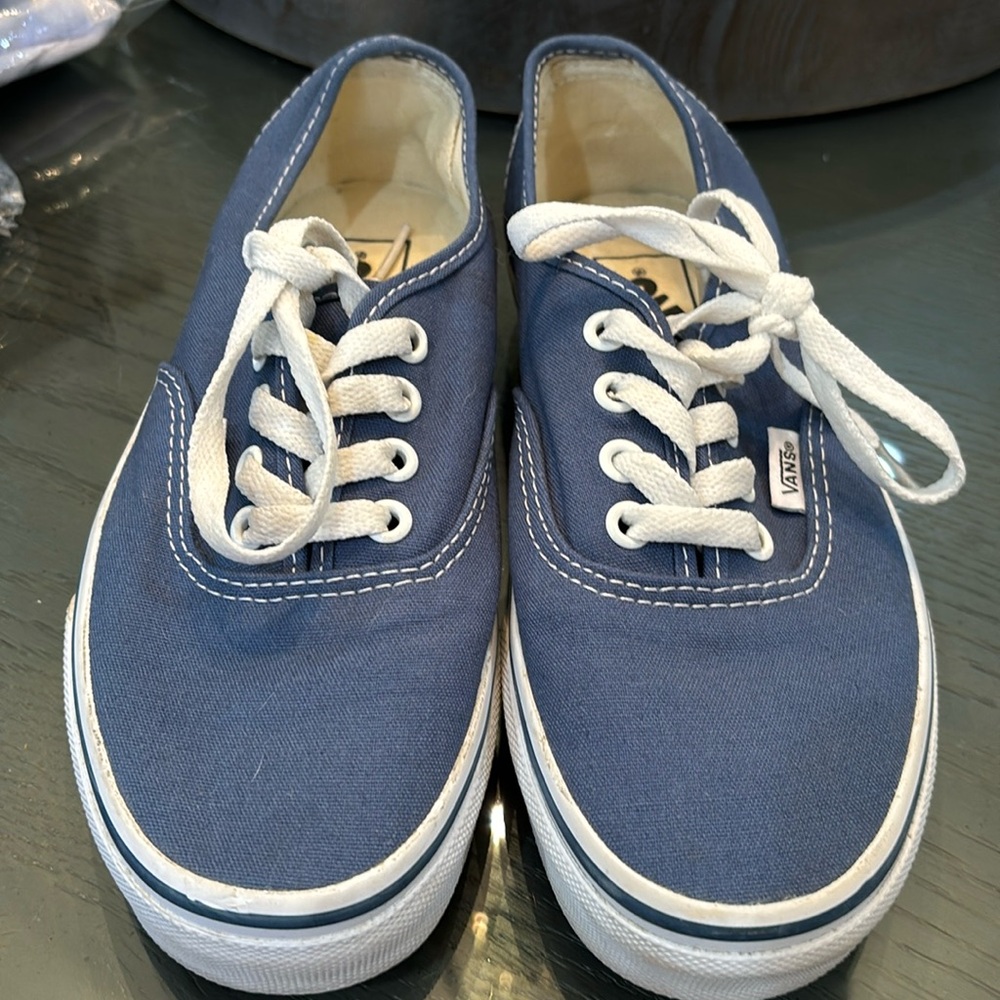Vans blue and white sneakers - wore once